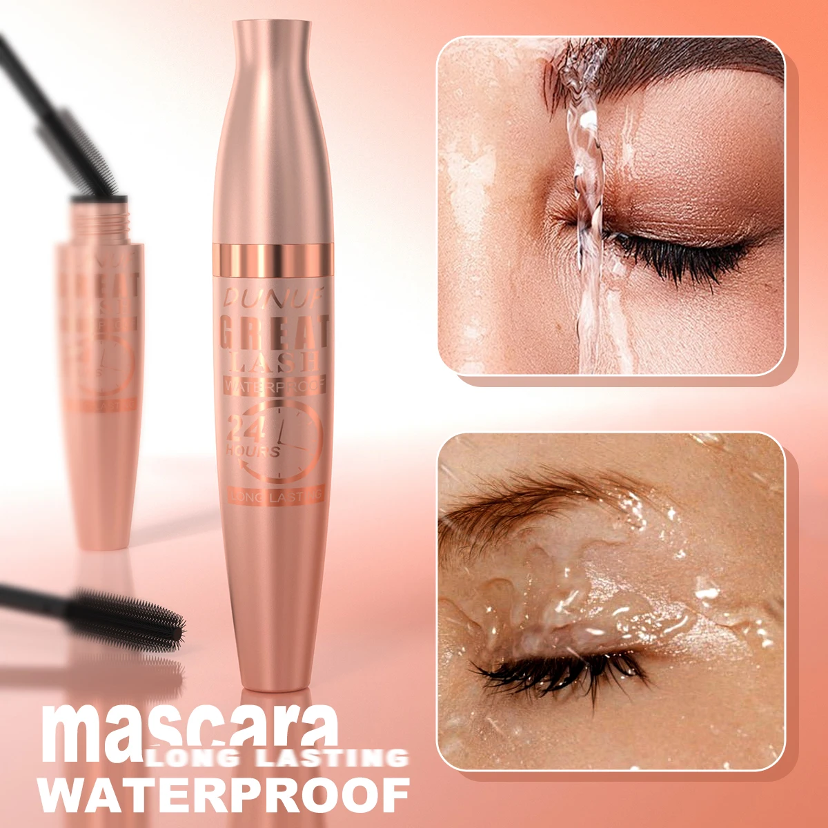 1 stks 8D Fiber Lash Mascara, Waterdicht, Langdurig, Zwart Verdikking Wimperkruller, Alle huidtypes, Waterbestendig Cosmetisch