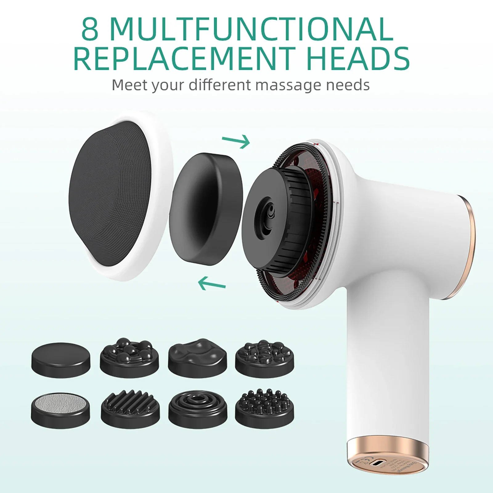 

Bestauty Household Body Sculpting Machine Cellulite Massager Rechargeable Fat Burning Machine with 8 Interchangeable Massage Hea