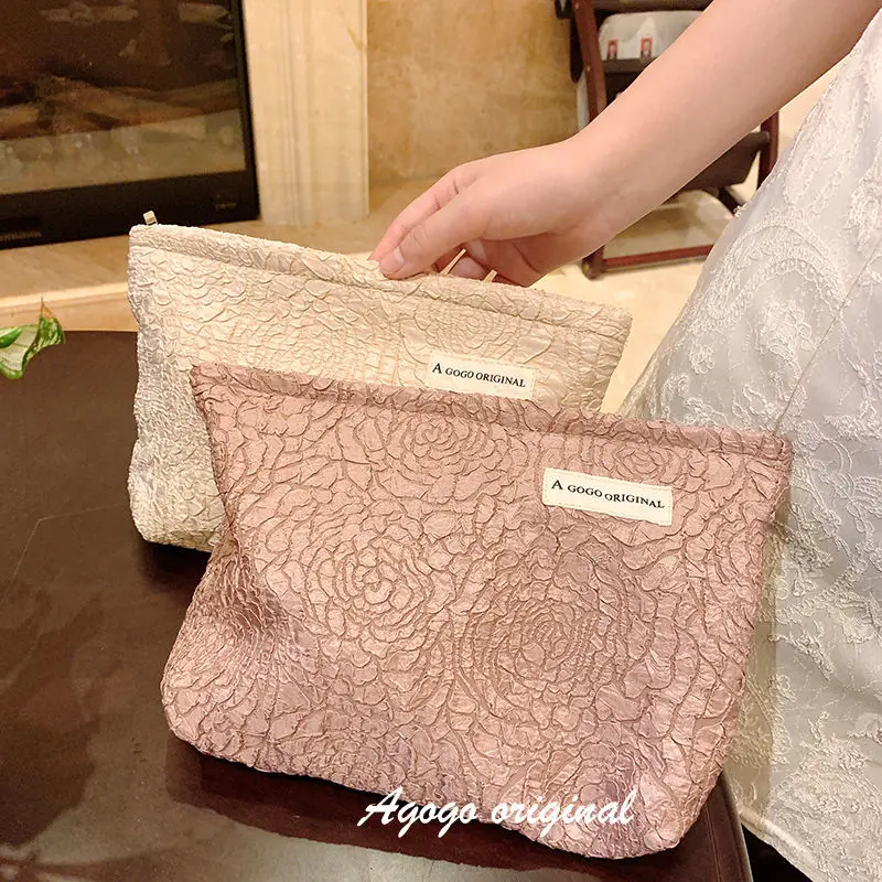 Minimalist Original Ins Rose Pattern Large Capacity Portable Business Travel Skincare Products Toiletries Makeup Storage Bag