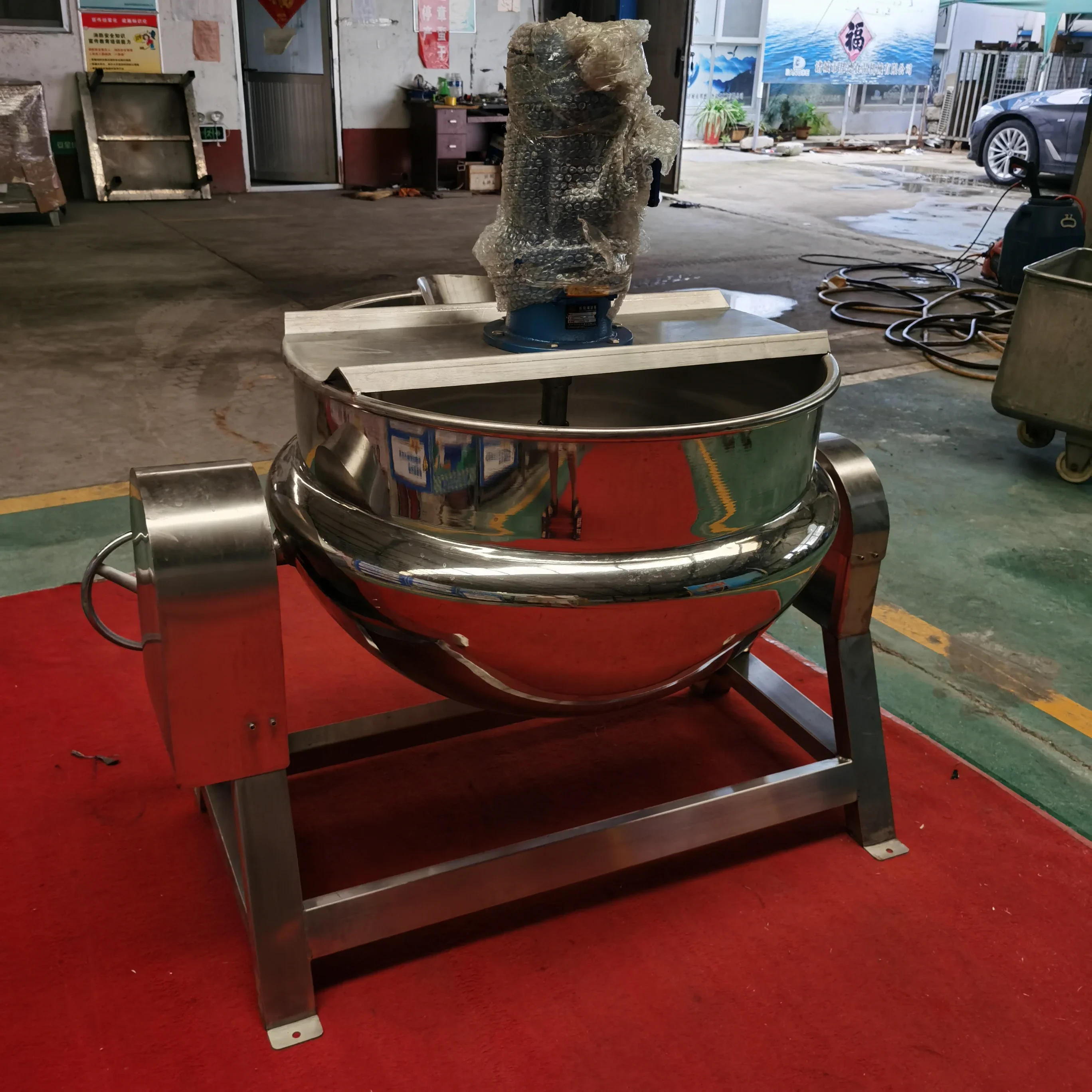 Multifunctional Industrial Vacuum Jacketed Kettle New Condition Sugar Syrup Boiler Machine with Engine Motor Cooking Equipment
