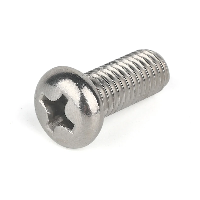 M1/M1.2/M1.4/M1.6/M2/M2.5/M3/M3.5/M4/M5/M6M/8/M10 Phillips round head screws 304 stainless steel 50-2pcs