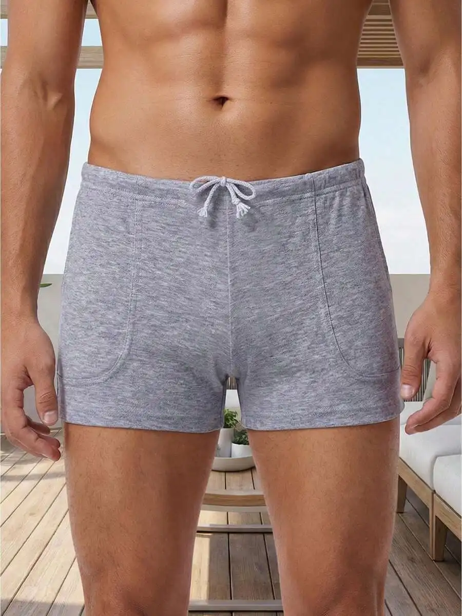 Mens 3 Inch Breathable Boxer Trunks With Pockets Casual Athletic Shorts Summer Gym Workout