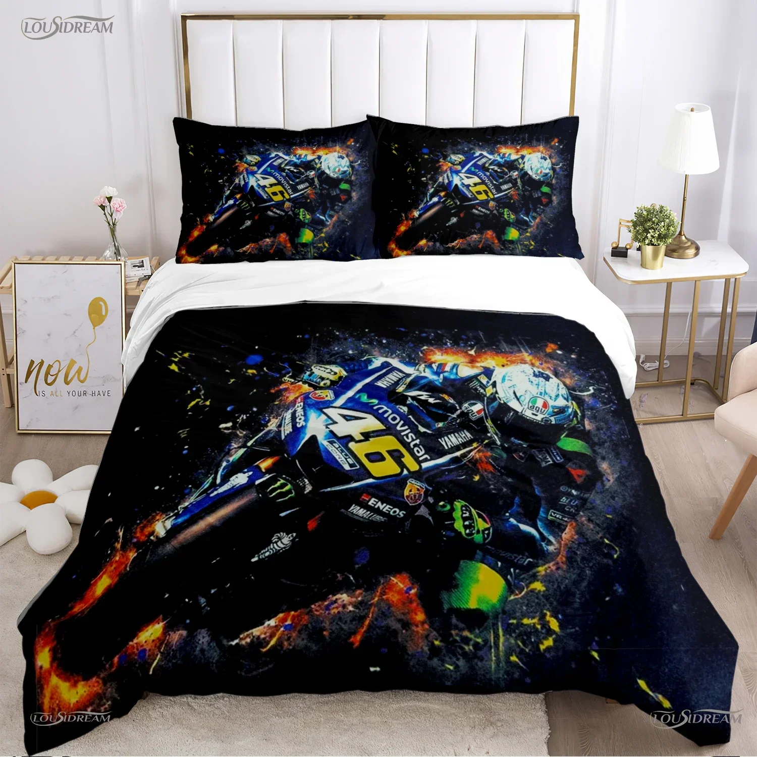 

Racing enthusiast motorcycle Duvet Cover casal Comforter Beding set Soft Quilt Cover and Pillowcase for Single/Double/Queen/King