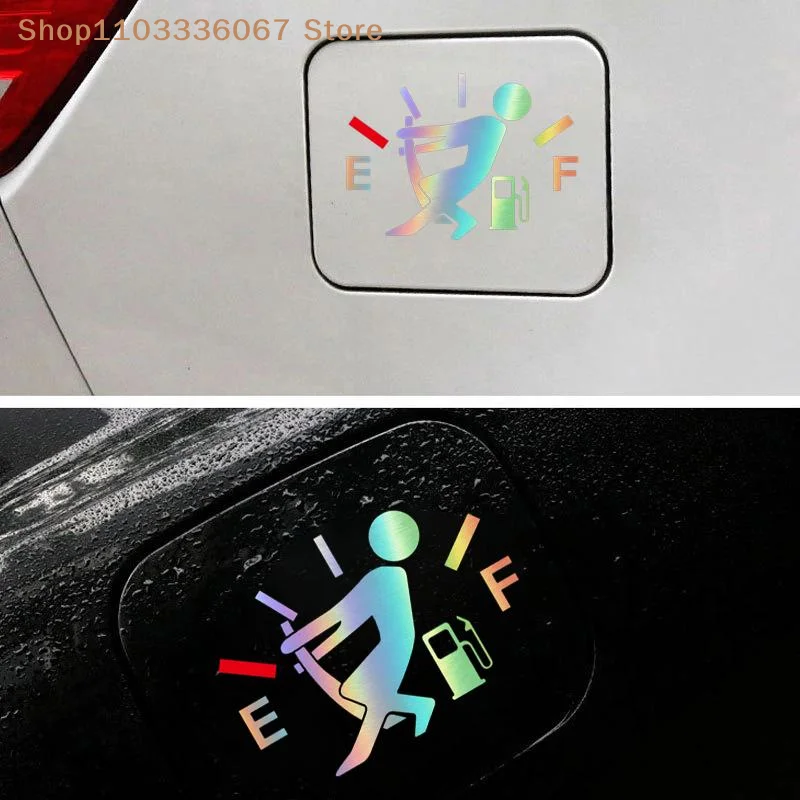 【HB】Car Fuel Tank Cap Sticker Creative Cartoon Pointer Reflective Decals Refueling Cover Exterior Decor Automobile Accessories