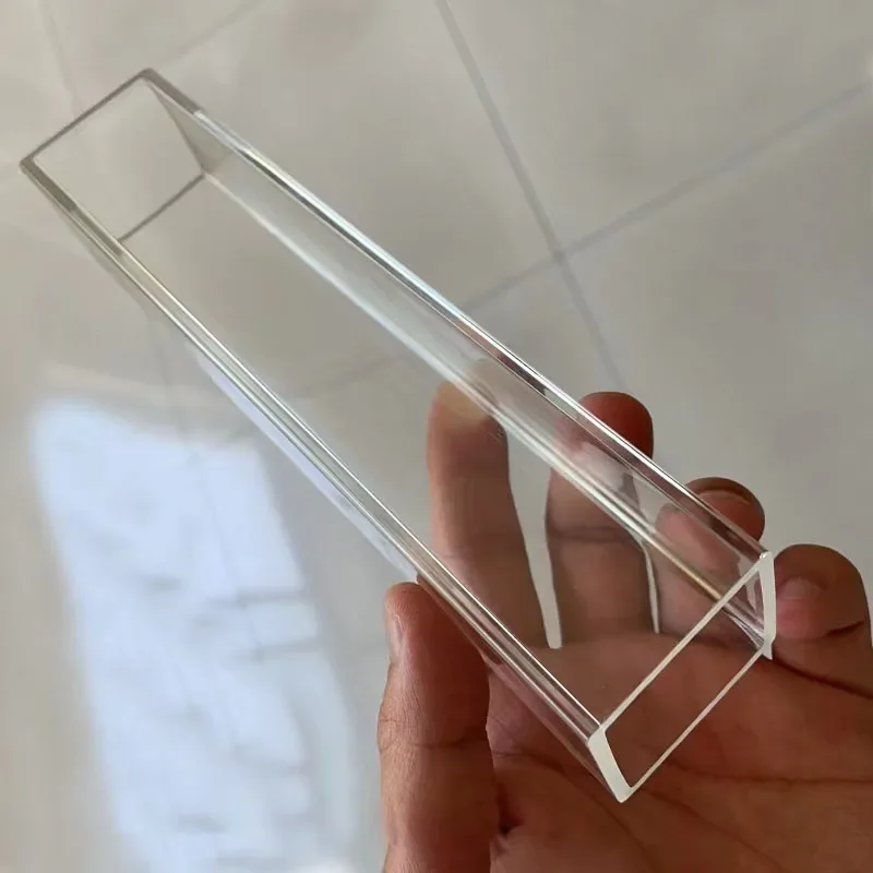 10~100mm Side Width Acrylic square pipe hollow duct transparent plexiglass tube PMMA quartet cantal