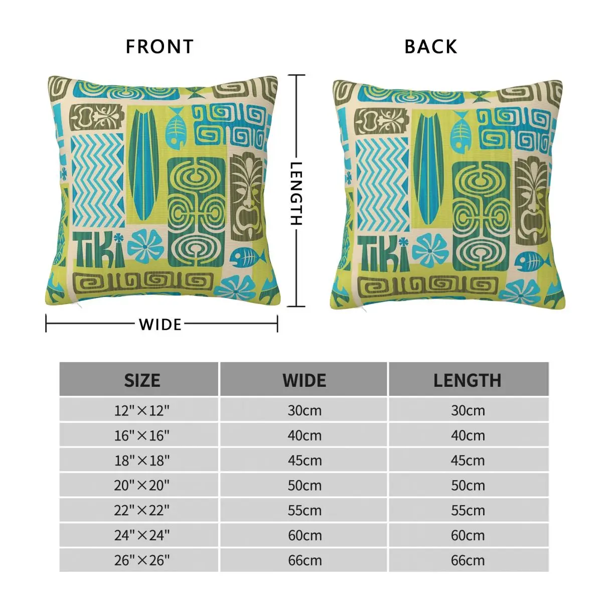 Luau Party Totem Square Pillowcase Polyester Linen Velvet Creative Zip Decor Throw Pillow Case Home Cushion Cover
