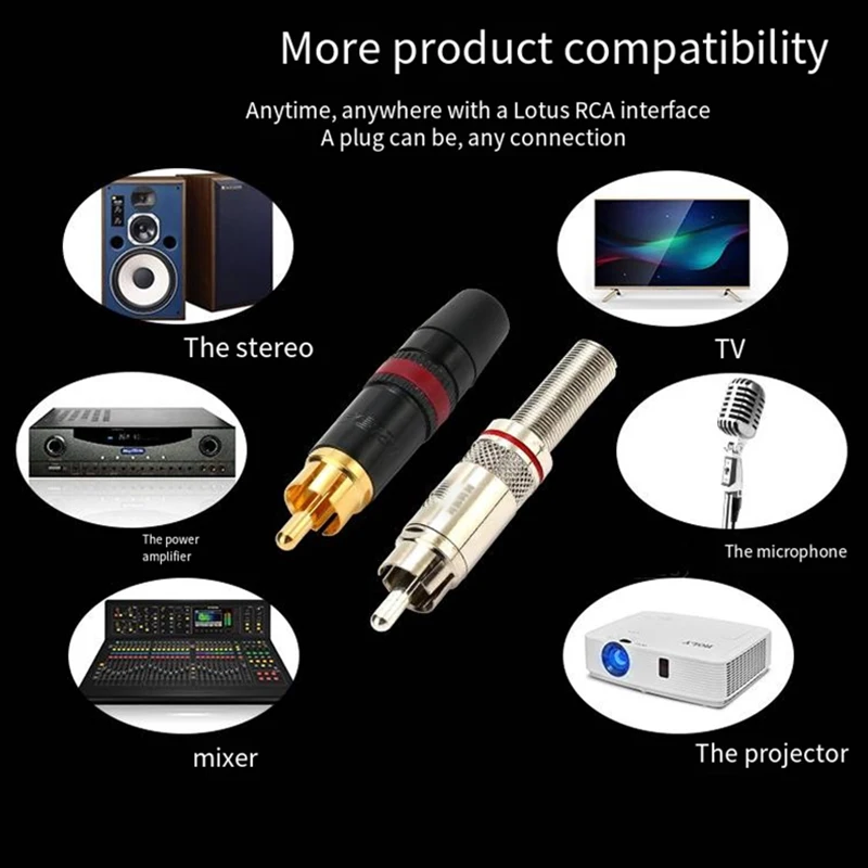 High End Gold Plated NYS373 RCA Jack Plug Audio Video AV Component Connector Amplifier Jack Lotus RCA Header Adapters