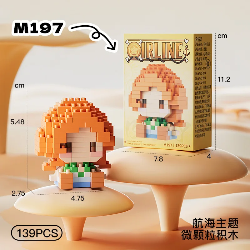 Neue ONE PIECE Sonnengott Nika Luffy Micro Action Block Chopper Ace Buggy 3D Anime Modell Bausatz Mini Bausteine Figuren Spielzeug als Geschenk