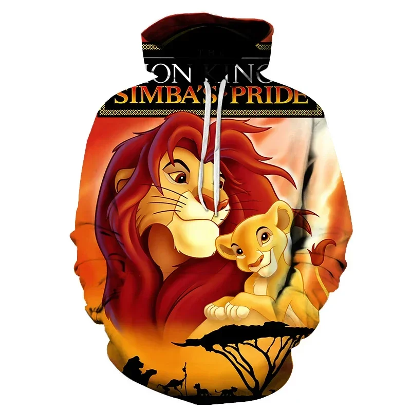 Disney The Lion King Simba Hoodie Sweatshirts Men Women Fashion Casual Cool Pullover Boys Girls Harajuku Streetwear Hoodies