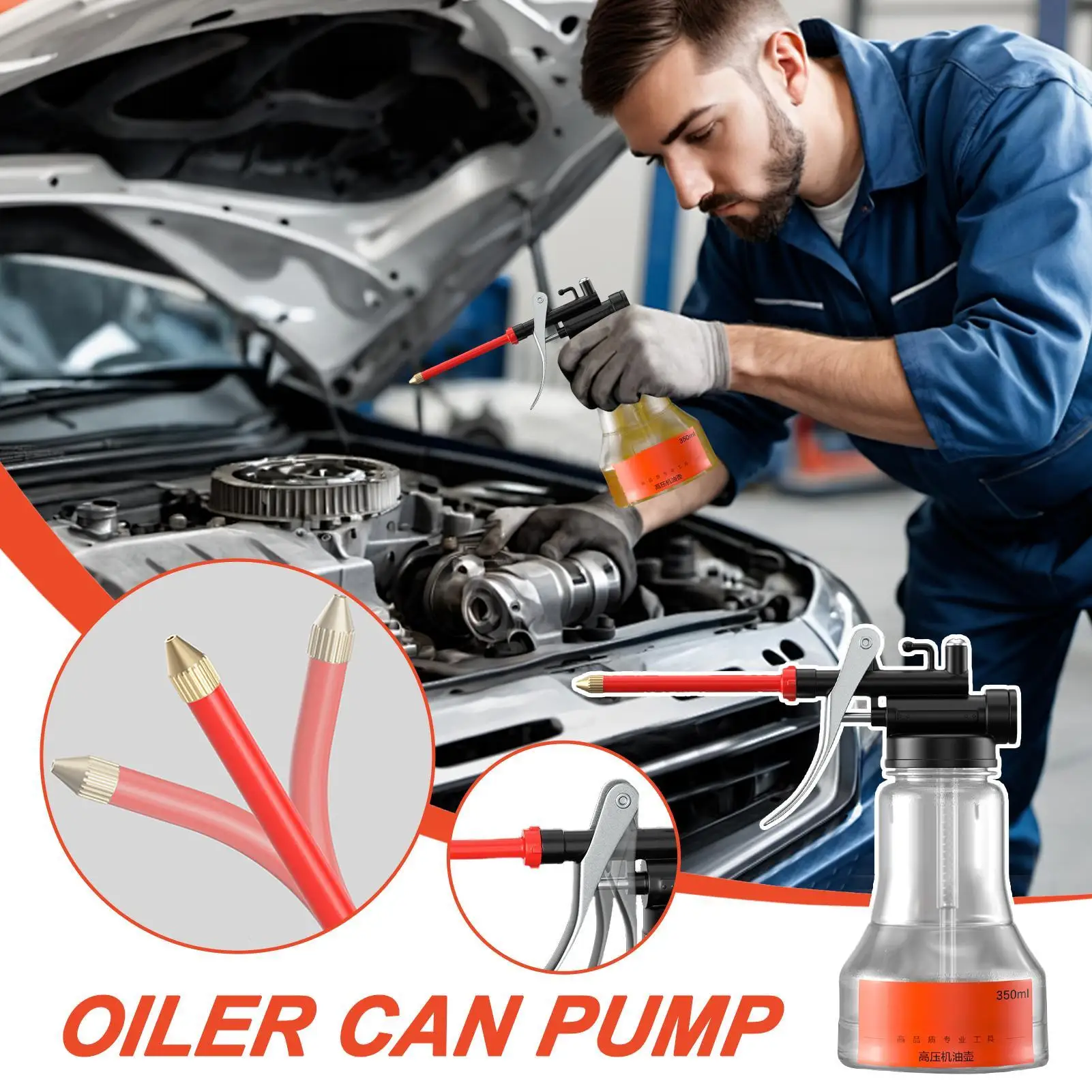 

Масляная банка с носиком, 350 мл, масленка, распылитель, смазочный распылитель с прямым носиком для гаража, мелкой техники, электронных устройств