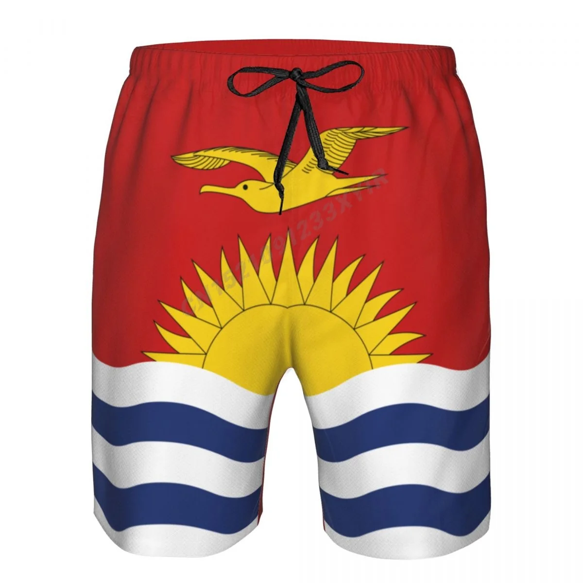 Verão masculino kiribati bandeira praia calças shorts surf M-2XL poliéster roupa de banho correndo