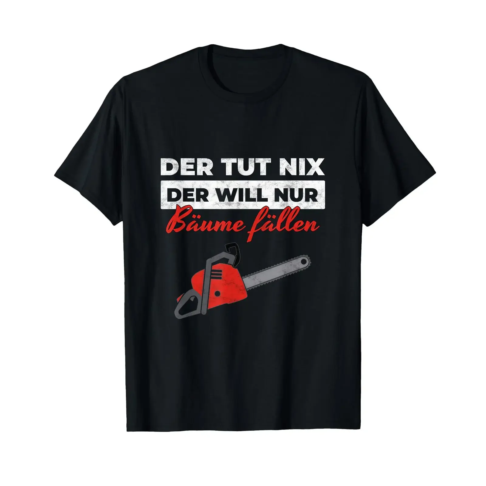 Camiseta vintage con estampado de letrero de leñador, motosierra, motosierra de cadena, para cortar árboles, lavada, transpirable, cómoda, de moda casual, suave