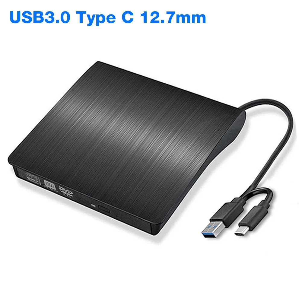 USB 3.0/USB 3.0 + Type-C Slim DVD External Enclosure 9.5mm/12.7mm SATA To USB CD ROM ODD Case Box USB To SSD Caddy for Laptop