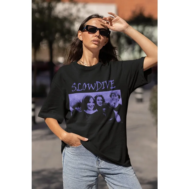 Slowdive Retro T-shirt, Slowdive Classic T-shirt Summer New Item Suitable for Both Men and Women, Casual and Fashionable T-shirt