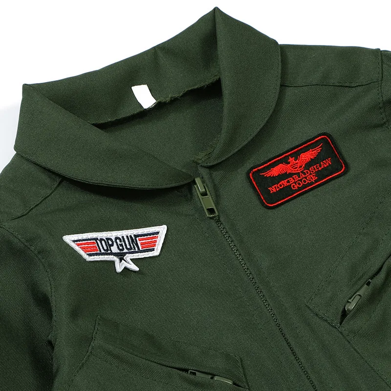 Adventure Awaits with Our Embroidered Pilot Jumpsuit and Belt School Gymnastics Costumes for Holiday Dress Up Parties