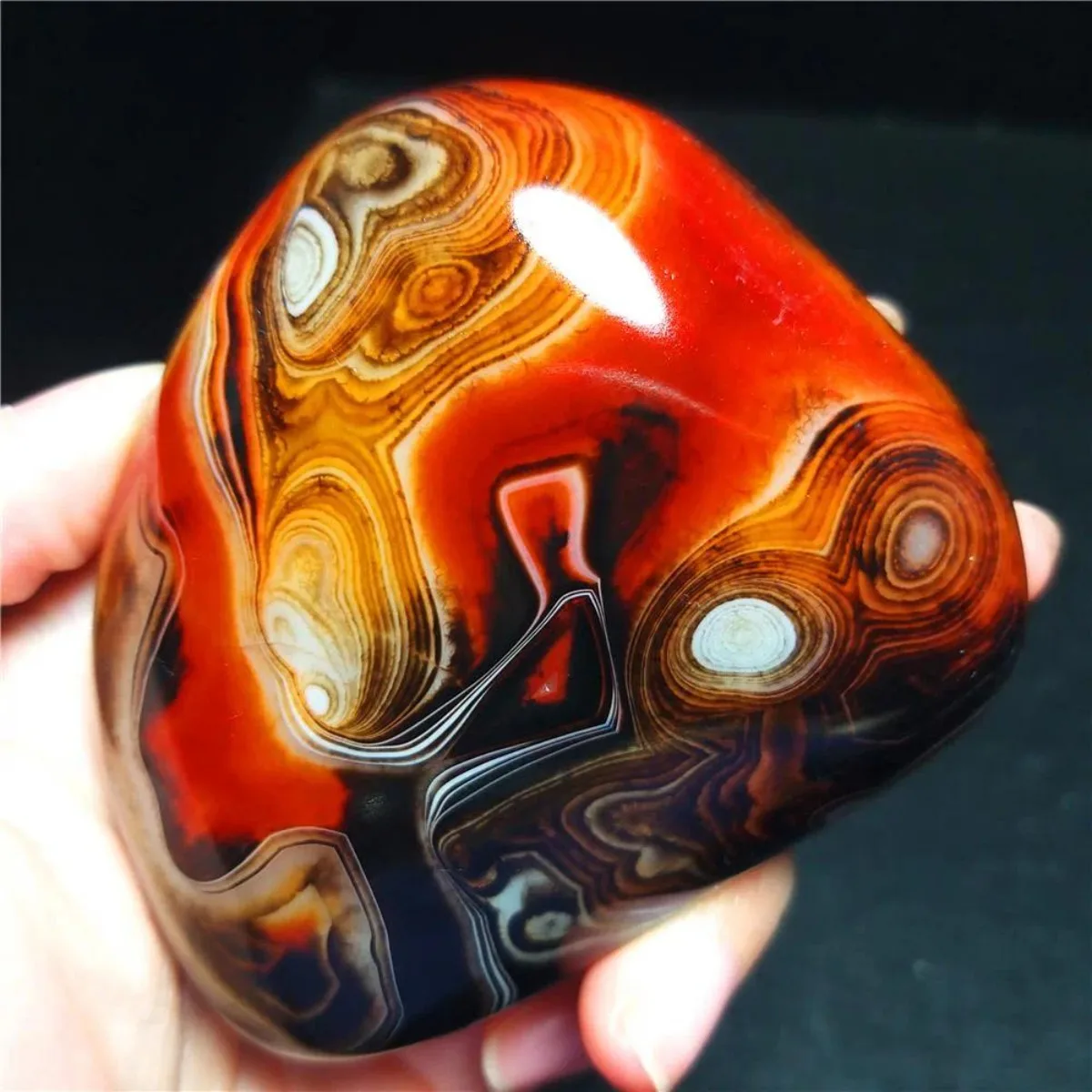 Large Stone Art Translucent Beauty Banded Agate, Tumbled Polished Stone, Collectible, Natural Stone, Crystal Collection