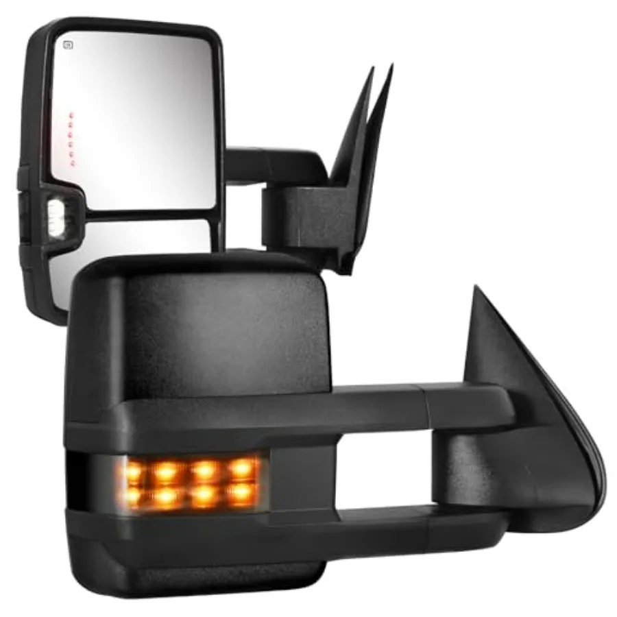

Towing Mirrors for 2003-2007 Chevy Silverado Suburban Avalanche Tahoe GMC Sierra Yukon Escalade with Power Glass Turn Signal Li