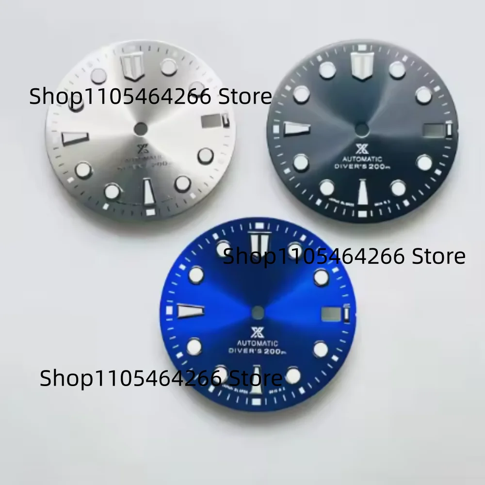 

28.5mm new NH35 dial/NH36 dial single calendar night green light mechanical watch dial slogo is used for Seik watches