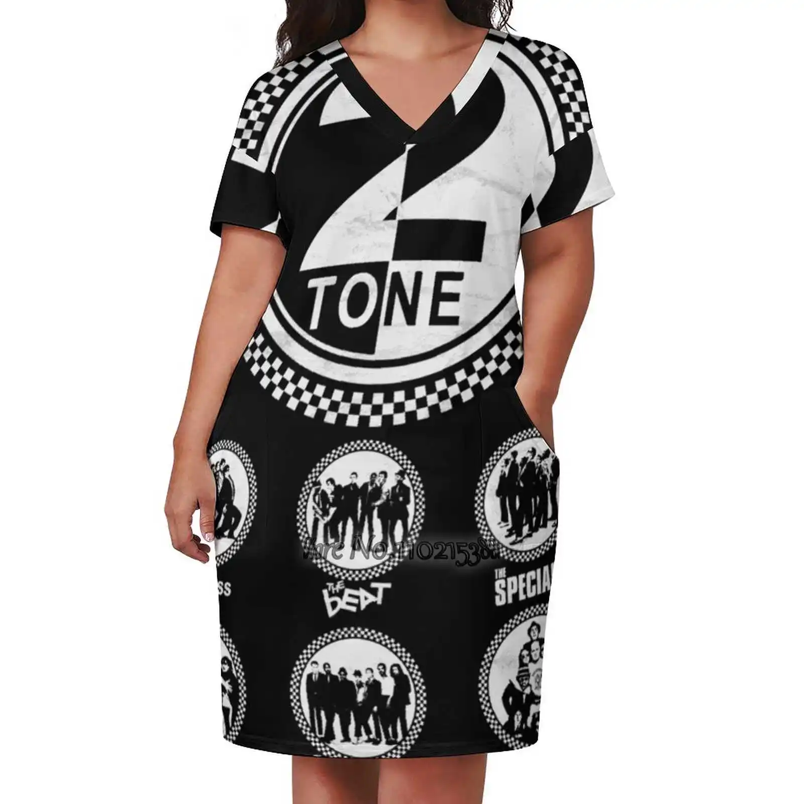 

The Best Of British Ska Legends Of 2 Tone Loose V-Neck Short Sleeve Skirt Elegant High Quality Dress Lightweight Fabric Skirt