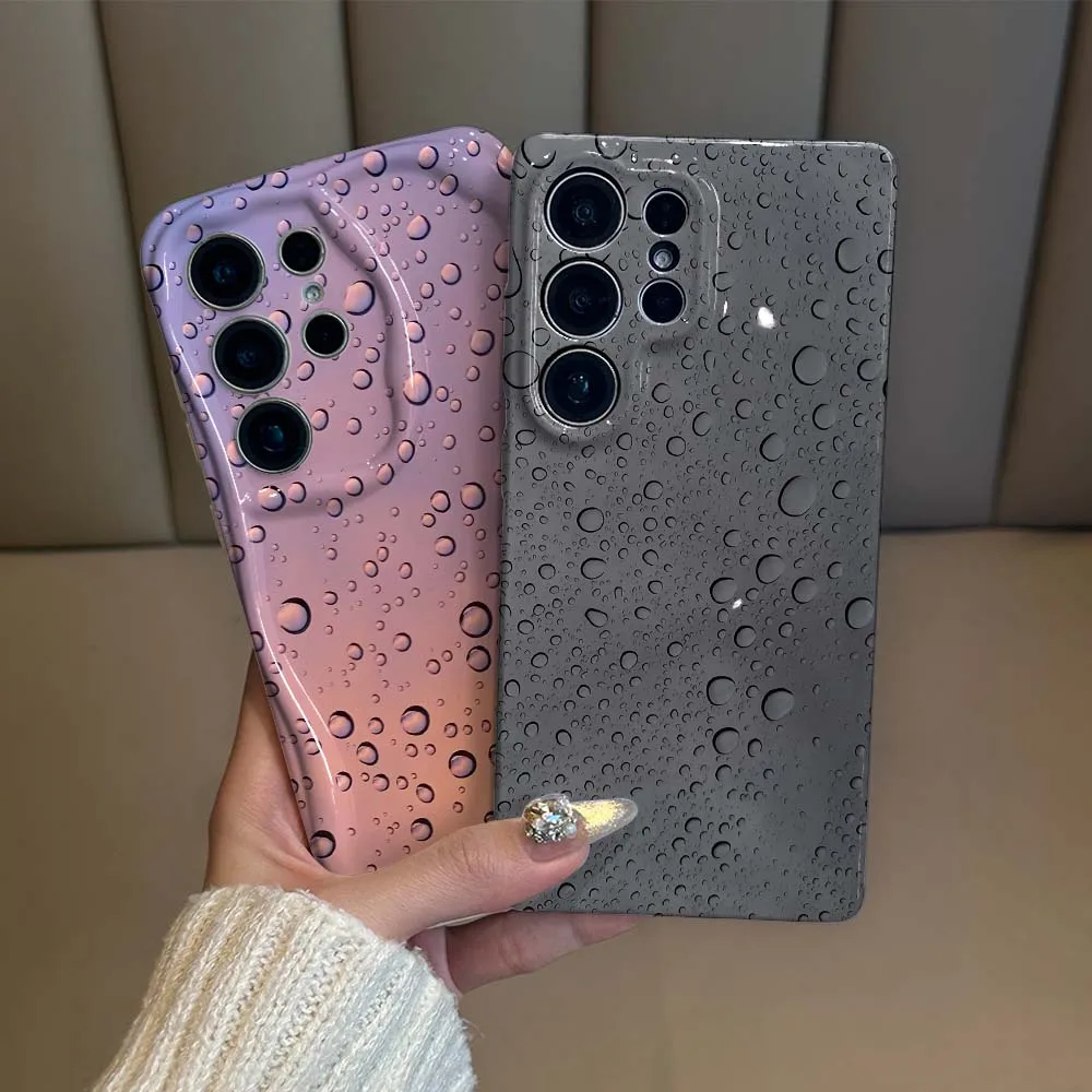 Artistic Water Droplets Cover For Samsung Galaxy S26 S25 S24 S23 S22 FE Plus Ultra Feilin Phone Case Wave Oil Phone Case