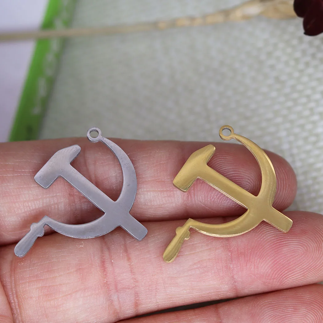 3pcs/Lot Hammer and Sickle Charm Pendant Fit DIY Necklace Handmade Earring Aesthetic Accessories Jewelry Making Supplies