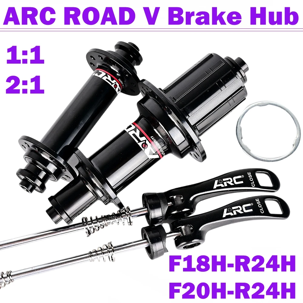 ARC Road Bike Hubs 24H Bicycle Hub V Brake 4 Pawls 48 Clicks Front 100 Rear 130MM Bearing Hub 20 24 Holes Ultralight 280g 8-11S