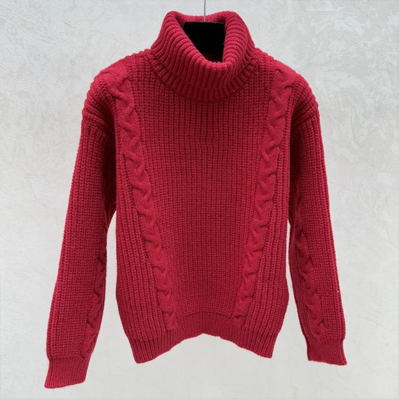 

Top quality high neck women's knitted sweater, comfortable classic pullover Autumn and Winter New Clothes 25120675