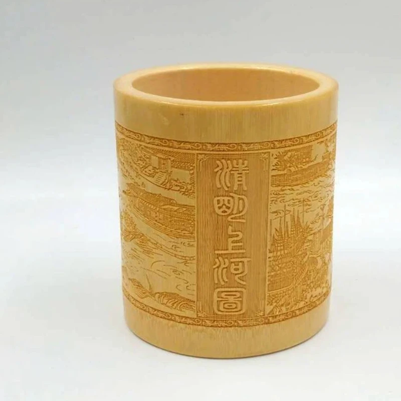 Bamboo Carved Brush Pen Holder Multifunctional Compact Design Learn Stationery for Traditional Chinese Calligraphy and Painting