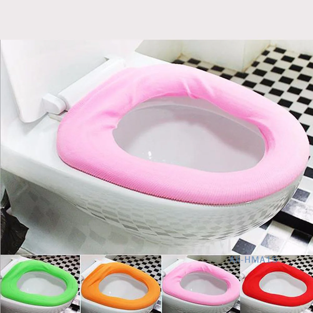 1Pc random colors Warm Soft Washable Toilet Seat Cover Mat Home Decor Closestool Mat Seat Case Toilet Lid Cover Accessories