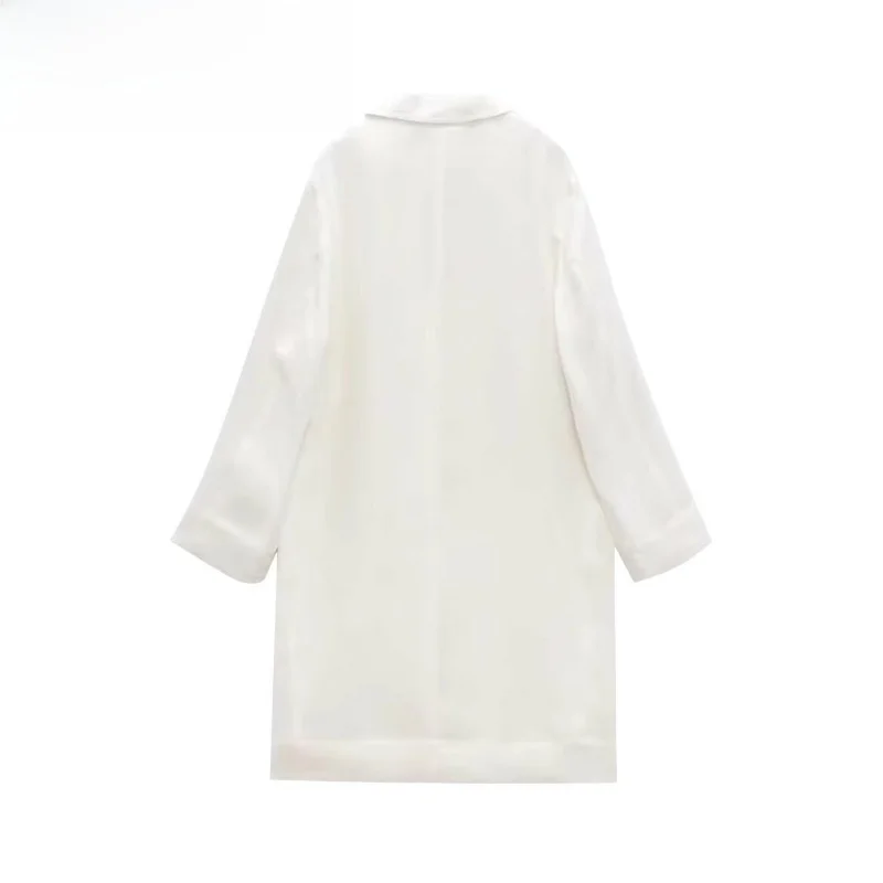 

Autumn New Sle Women's Faion Long Sve Coat Casual ket Turn-down Collar Outerwear Commute Straight Tube ape