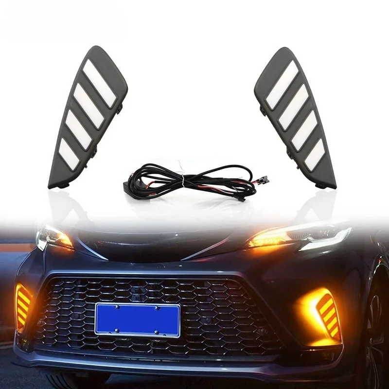 For Toyota Sienna XSE 2023 2024 2025 Led Daytime Running Light Dymanic Turn Signal Front Fog Light Modification Accessories