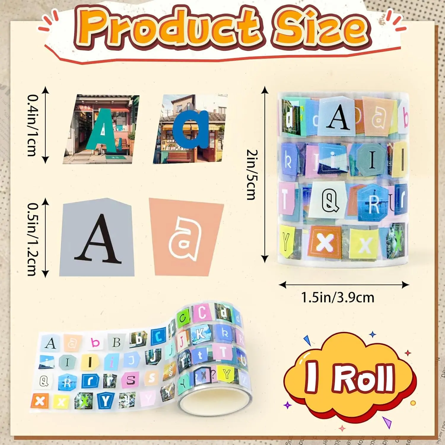 1 Roll/2 Rolls/4 Rolls Mixed Font Letter stickers, Number, Symbol stickers for Decorating Diaries, Scrapbooks, Laptops, Phone Ca