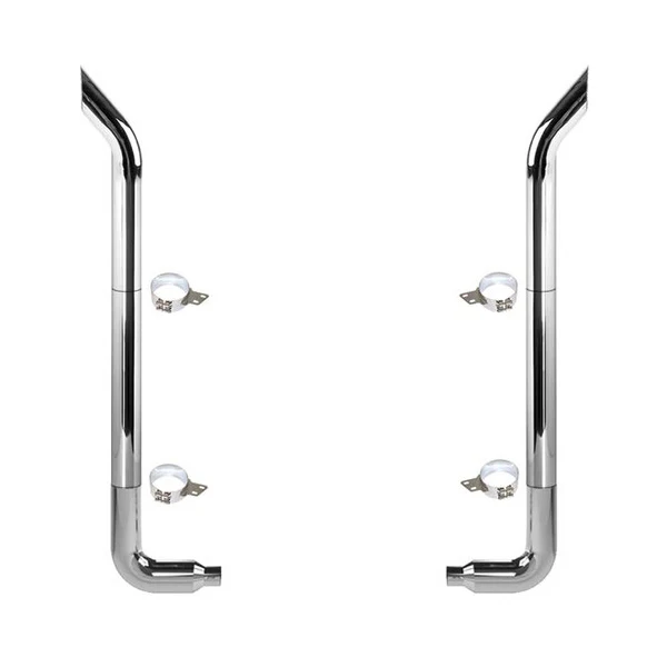

7 Inch Heavy Duty Truck Polished 304 Stainless Steel Bull Horn Exhaust Stack Kits