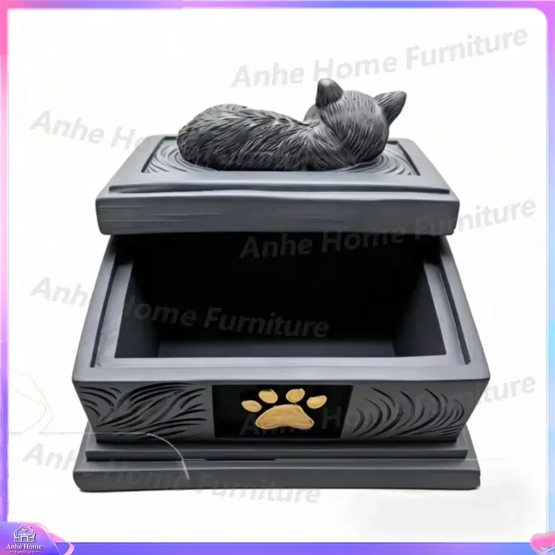 Sleeping Cat Pet Urn for Ashes Small Dog Cat Memorial Cremation Keepsake Box Container Sympathy Gift Loss Remembrance Holder
