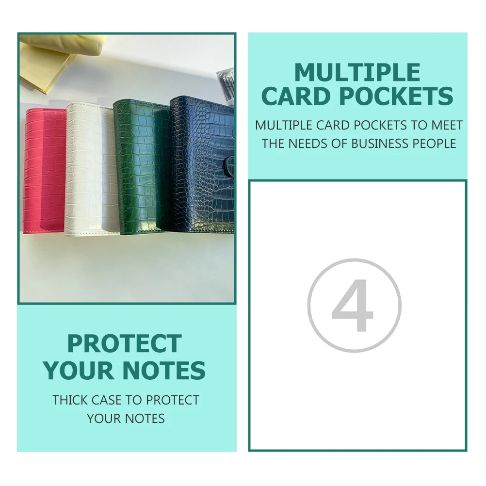 

A6 Binder Loose Leaf Notebook Cover Crocodile Texture Cash Budget Folder Lightweight Anti Slip Easy Clean