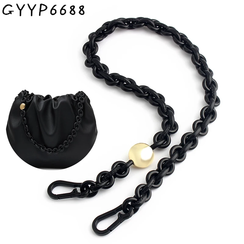 2/5/10PCS 62cm Length Black Acrylic Beaded Chains For Anti-Lost Telephone Shoulder Bags Straps Cord Gift Lanyard Accessories