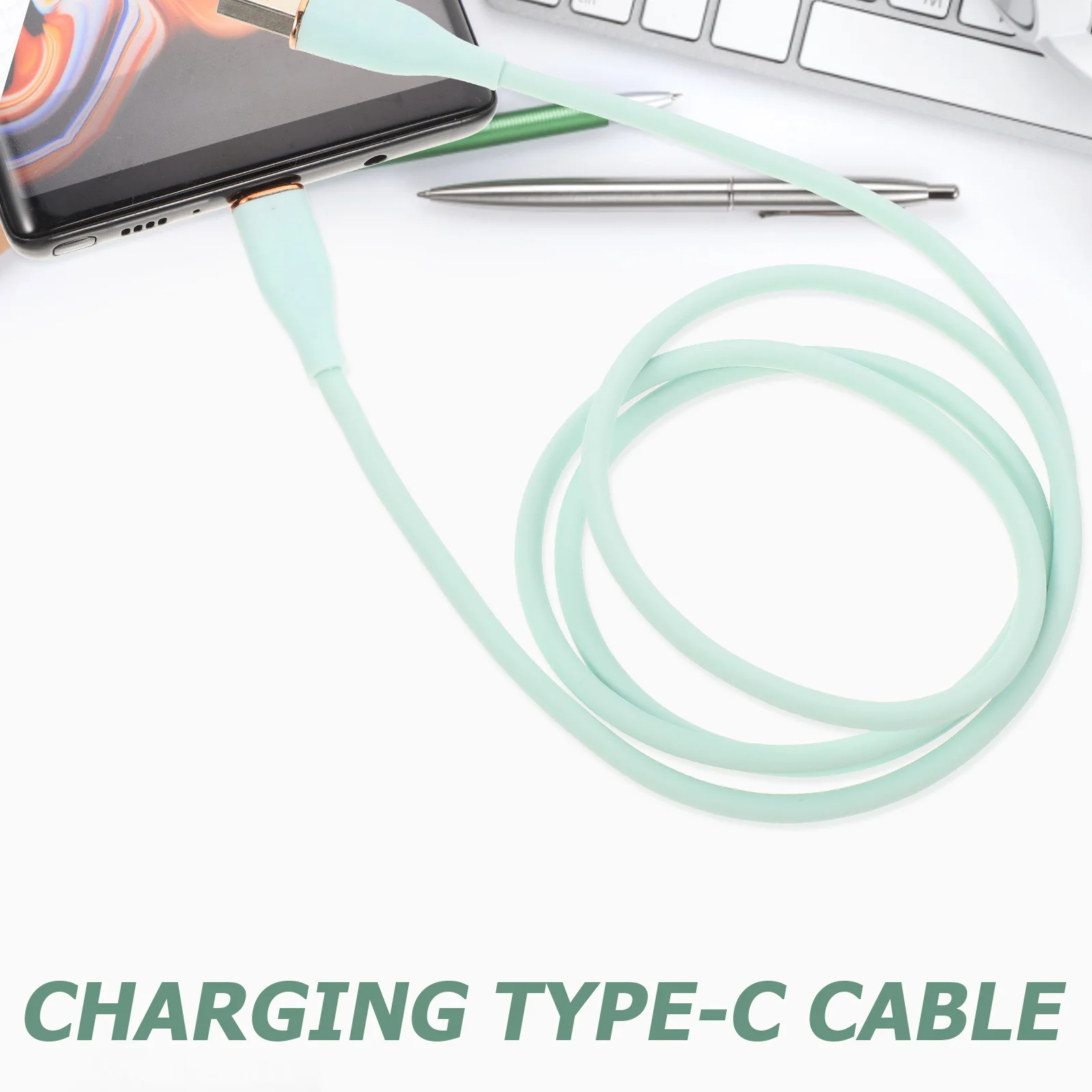 

Flexible Fast Charging Data Cable USB Type-C Charging Cord Liquid Silicone Jacket Portable for Daily Use Strong Build Quality