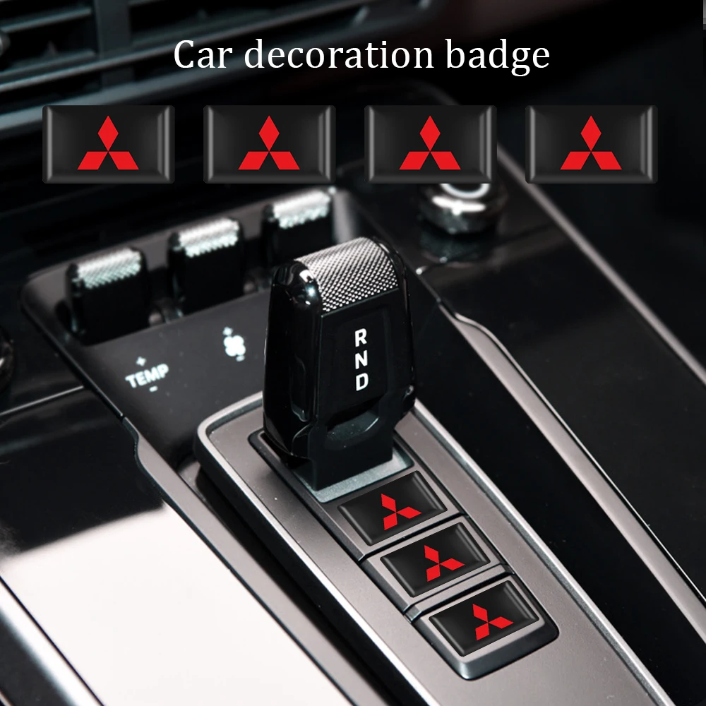 10Pcs Auto Styling 3D Epoxy Resin Emblem Badge Sticker Decals For Mitsubishi ASX Mirage L200 Lancer Sport Attrage Pajero Colt