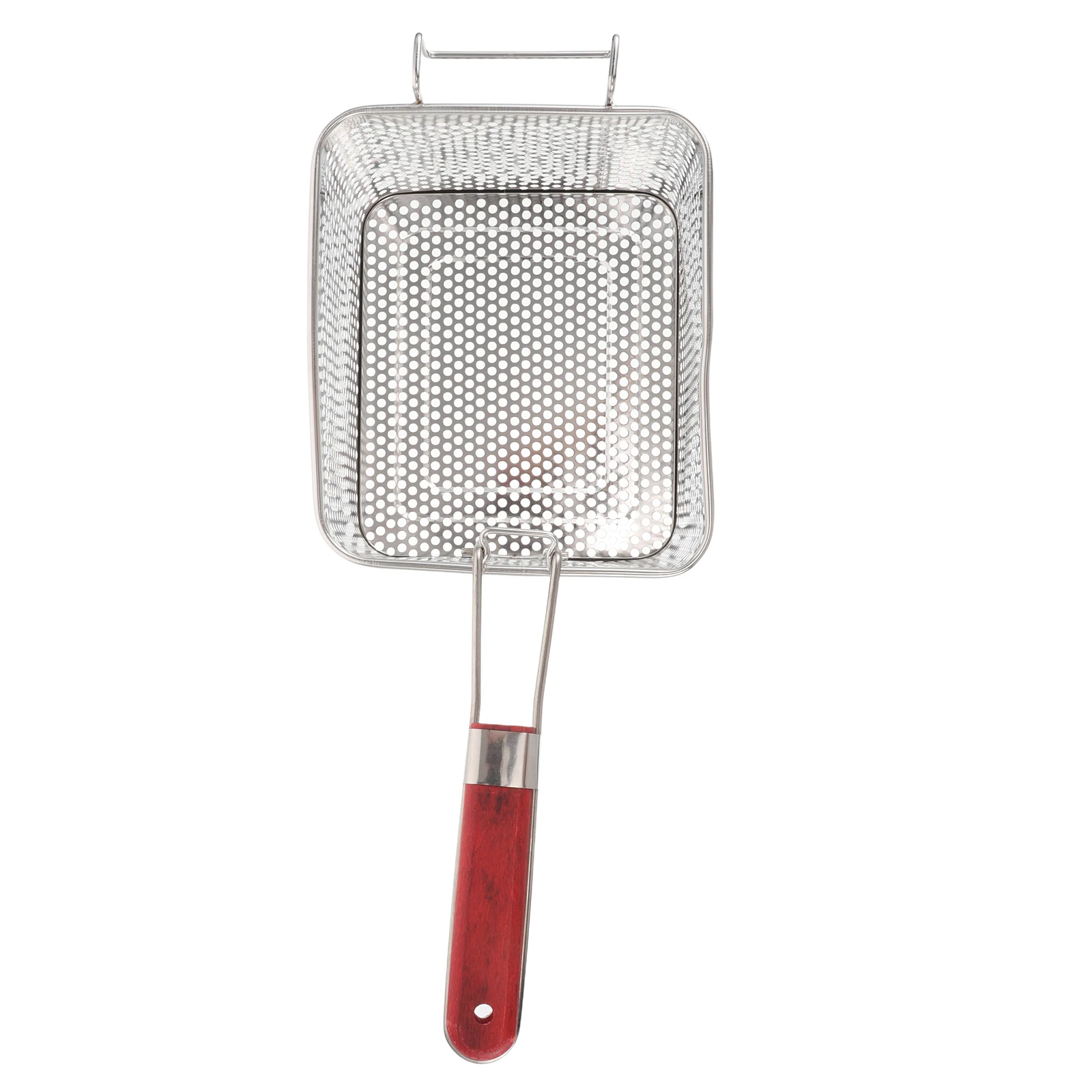 

Basket Food Presentation for Kitchen French Fry Serving Commercial Stainless Steel Colander Snack Wooden Deep Fryer Strainer