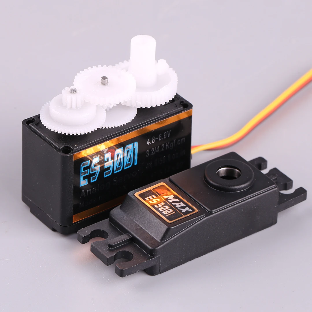 EMAX ES3001 4.8-6.0V 43g Plastic Gear Standard Analog Servo For RC Helicopter Boat Airplane