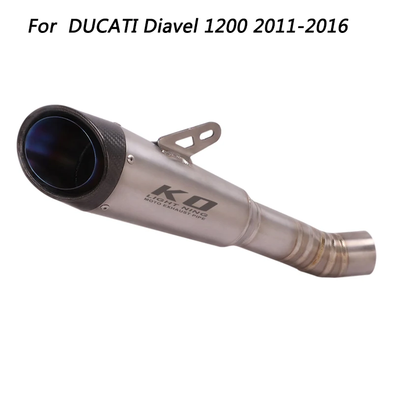 

Motorcycle Middle Connect Pipe And Exhaust Muffler Titanium Alloy Exhaust System For DUCATI Diavel 1200 2011-2016