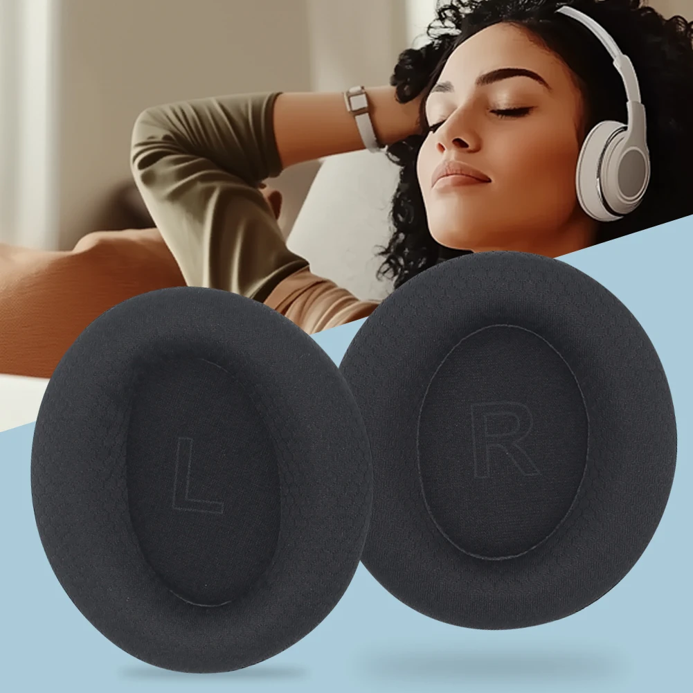 แผ่นรองหูฟังเปลี่ยนผ้าตาข่ายแผ่นรองหูฟังโฟมแยกเสียงรบกวนหูฟังแผ่นรองหูฟังสําหรับ Anker Soundcore Life Q30/Q35/Q30BT