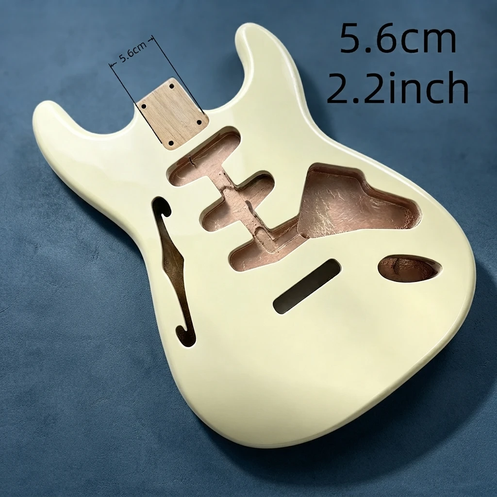 ST Thinline Semi Hollow Electric Guitar Body Vintage Cream Gloss Alder Wood Blank Guitar Body DIY Replacement Accessory For ST
