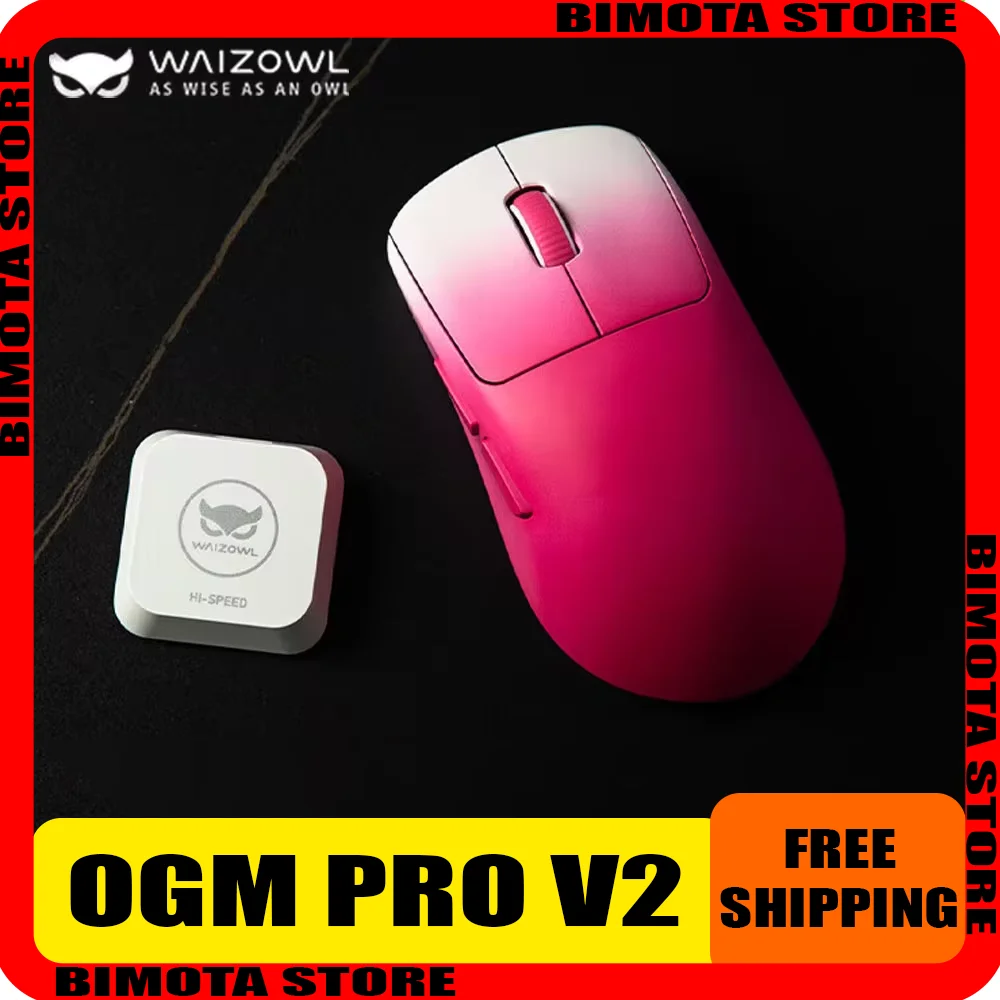 

WAIZOWL OGM PRO V2 Paw3950 Mouse 8K Bluetooth Wireless Tri Mode Gaming Ergonomics Lightweight E-sports Mouse Pc Accessories Gift