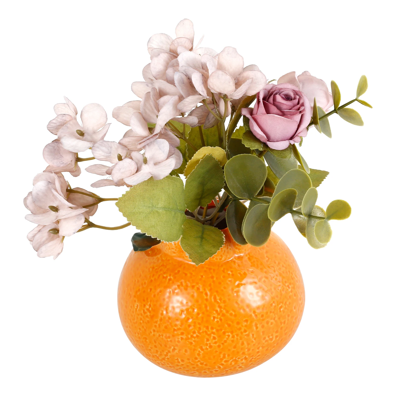 Orange Shape Vase Ceramic Flower Vase Novelty Decorative Plant Vases Multifunctional Flower Vase Cute Vase for Home Kitchen