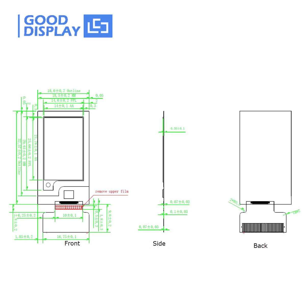 Linh Hoạt Epaper 1 Inch E-Ink Màn Hình Hiển Thị Nhỏ Với Một Phần Refesh, GDEW0102I4FC