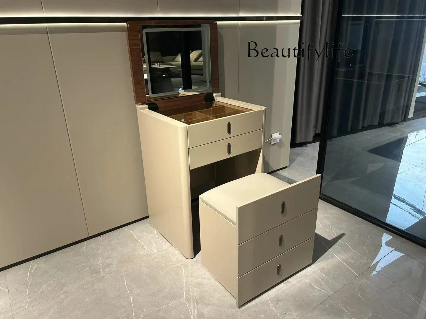 

Household light luxury dresser storage cabinet Small apartment bedroom Modern simple and fashionable storage dresser