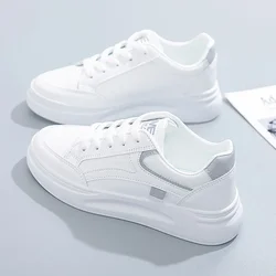 Outdoor Women Walking Shoes Skateboarding Shoes Women Sneakers PU Leather Lace-Up Breathable Jogging Casual Sneakers De Mujer