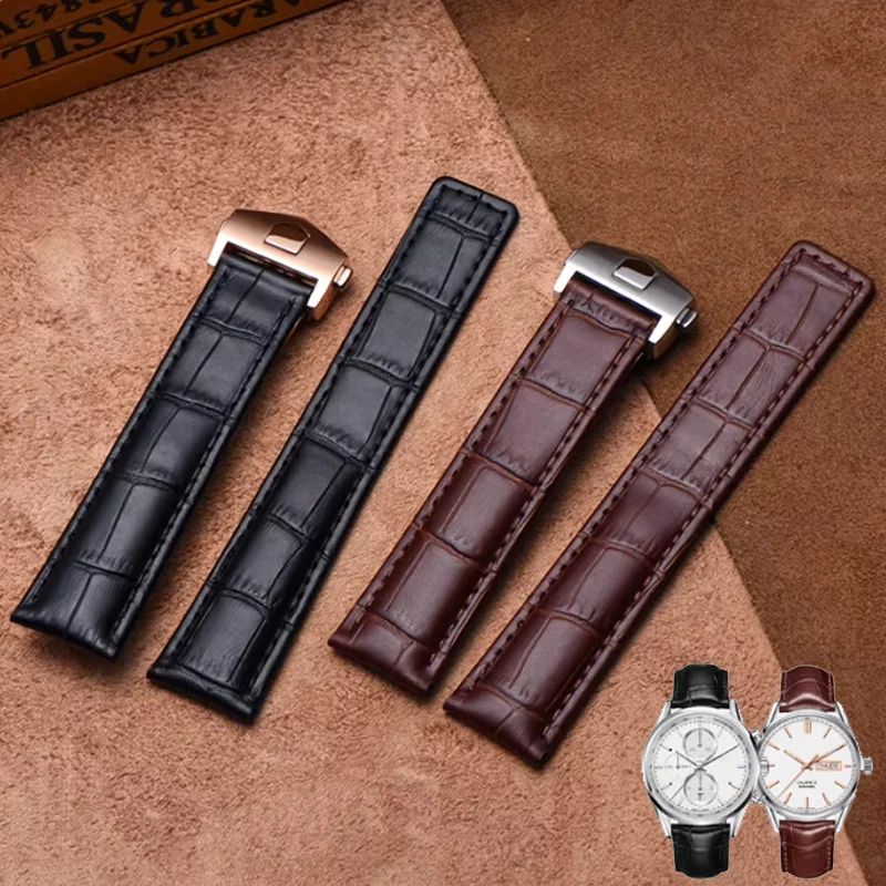 

Ремешок из натуральной кожи для часов Tag Heuer Carrera Monaco, ремень для часов, браслет, наручные часы, черный, коричневый, ремешок для часов 20 мм, 22 мм, 24 мм