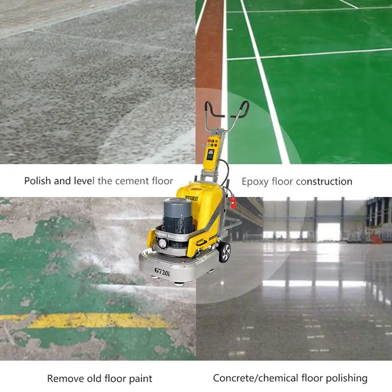 Máquina de polimento e moagem de piso de concreto resistente